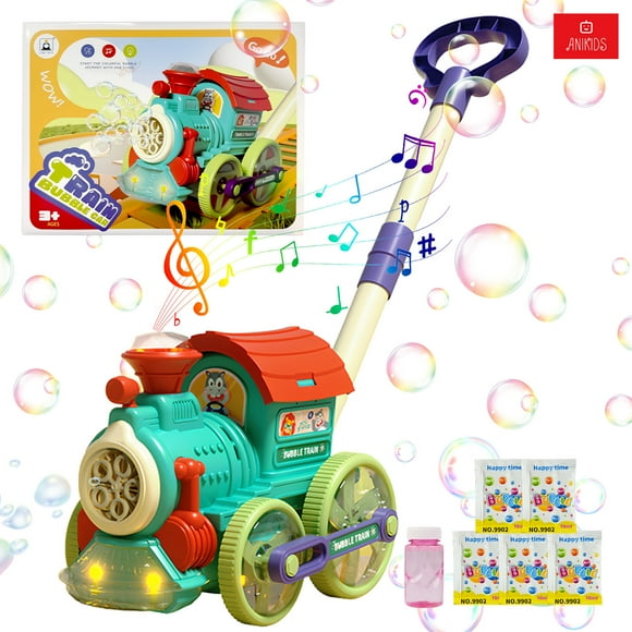 Lanza Burbujas Juguete Niños Niñas Burbujero Mini-tren Verde