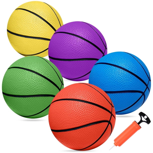 Minibaloncesto Iyoyo, paquete de 6 unidades con bomba, para niños pequeños y adolescentes