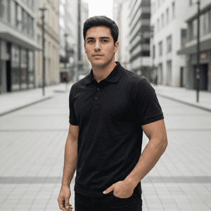 T-World - Polera Polo Outdoor Dryfresh Smooth Uv Hombre Manga Corta Negro