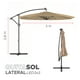 thumbnail image 2 of Quitasol Sombrilla Lateral Terraza 3x3 Panel Solar Luz Led Beige, 2 of 9