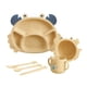 thumbnail image 2 of Juego De Cuencos Con Forma De Cangrejo, Plato De Comida Para Bebés, Vajilla Para Niños Pequeños, Utensilios Para Bebés, Amarillo, 2 of 5