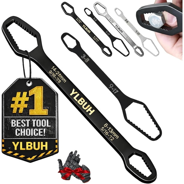 Juego 4 llaves autoajustables doble extremo 3-24mm fontanería bici automóvil