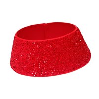 Magideal - Collar De Árbol De Navidad, Anillo De Árbol De Navidad, Fiesta Festiva, Decoración Decorativa De Moda Para Árbol De Navidad, Falda De Árbol De Lenteju Rojo