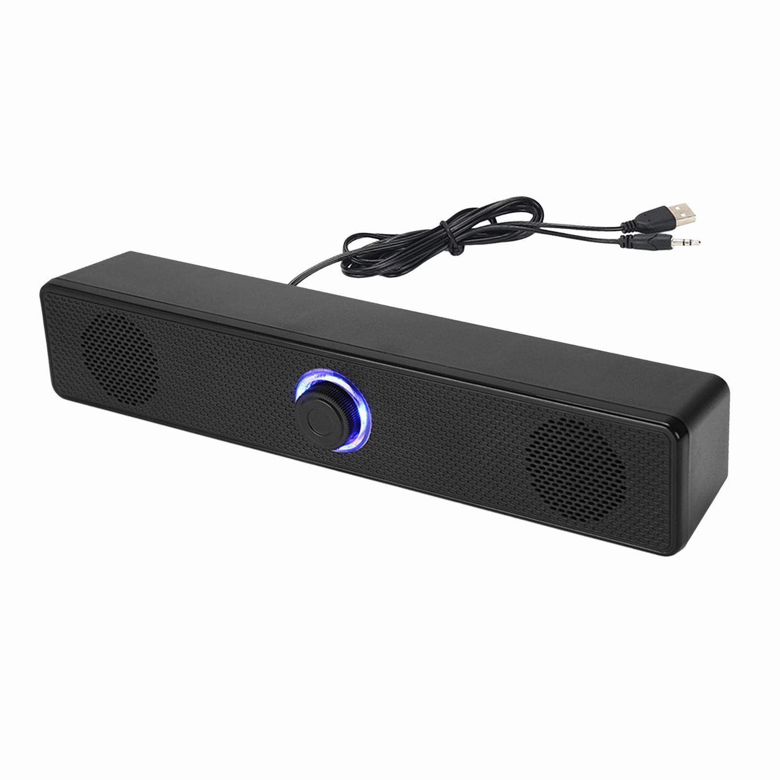 Magideal - Barra De Sonido Para Ordenador, Altavoz Estéreo Con Bluetooth 5.0, Entrada Aux De 3,5 Mm Y Botón De Interruptor, Plug And Play, Para Teléfono Y Tablet