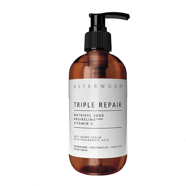 Sérum ASTERWOOD Triple Repair con Matrixyl 3000 + Argireline + Ácido Hialurónico + Vitamina C Orgánica 237 ml