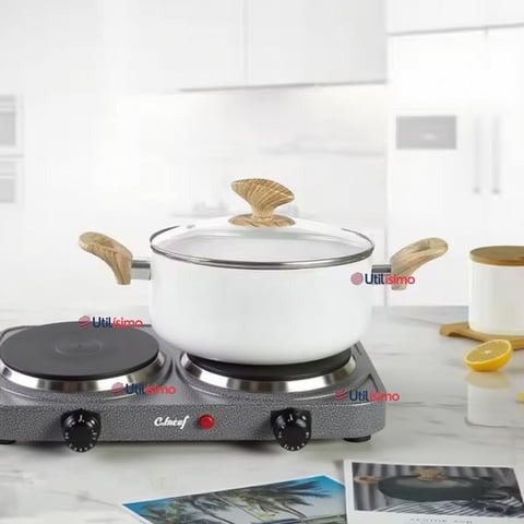 Line - Cocina Eléctrica 2 Platos Cocinilla Portátil 2000W De Potencia