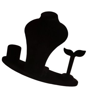 Ioensy - Exhibidor De Collares, Maniquí De Joyería Para Tocador, Mostrador, Tienda Minorista, Color Negro