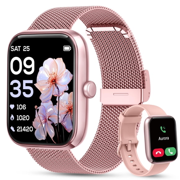 Smartwatch KALINCO de 44 mm con Alexa, rastreador de actividad para mujer