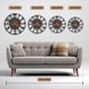 thumbnail image 2 of Reloj de pared Maxstar 41 cm Silencioso de metal y madera, 2 of 7