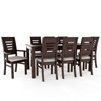 Muebles Insignes - Juego De Comedor Roma 8 Sillas Incluye 2 Sitiales Chocolate Mesa 1.8 Rectangular Madera