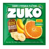 Refresco Sabor Naranja Plátano Sobre 15 G Zuko