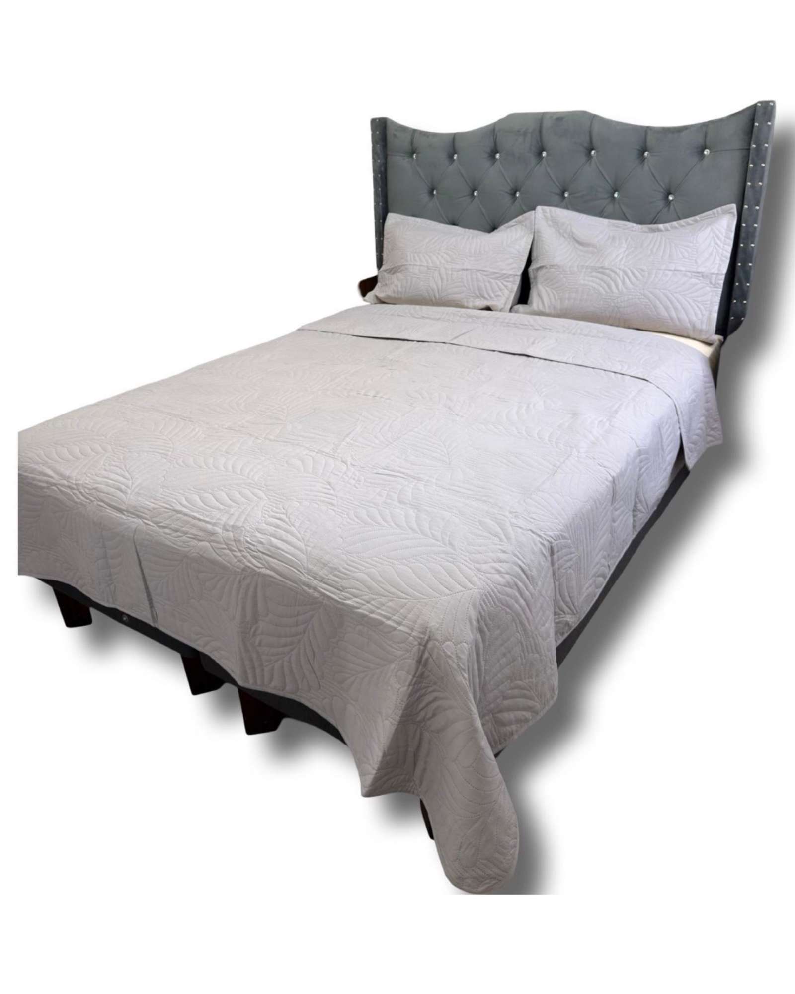 Iiimussa - Cobertor Quilt De Lujo Verano 2 Plaza Gris
