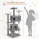 thumbnail image 3 of Cat Tree Tower Sweetcrispy 137 cm, varios niveles con rascador, 3 of 7