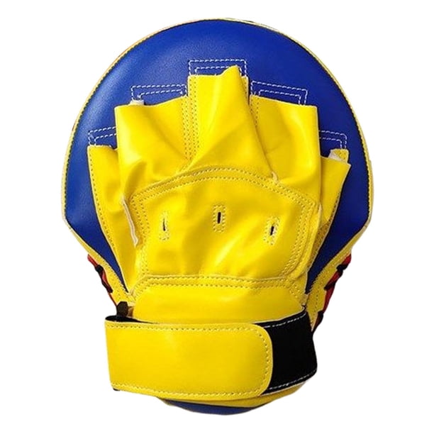 Guantes de boxeo de enfoque curvo para kick boxing, entrenamiento de Sanda para practicar , guantes de protección para patadas para boxeo en tailandia Amarillo azul