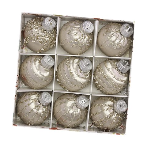 Bothyi - 9 Piezas De Adornos De Bolas Navideñas Colgantes Para Halloween, Festivales, Cumpleaños, Color Beige