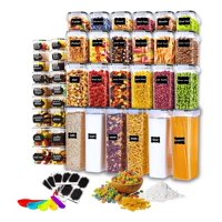 Wakeshome - Set 42 Recipientes Herméticos Organizacion Despensa Contenedores Plásticos Para Cocina