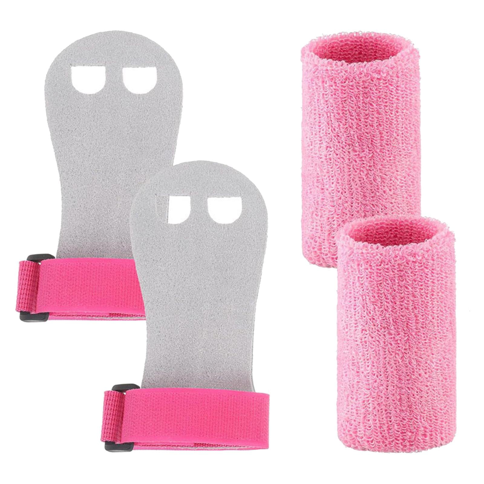 Ioensy - Conjuntos De Muñequeras De Gimnasia Para Niños, Agarres De Mano Para Gimnasia Para Niños, Color Rosa, Talla L