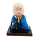 thumbnail image 2 of Figura De Pequeño Monje, Coche De Juguete Con Energía Solar, Cabeza De Bobble, Adorno De Coche De Juguete S Azul, 2 of 3