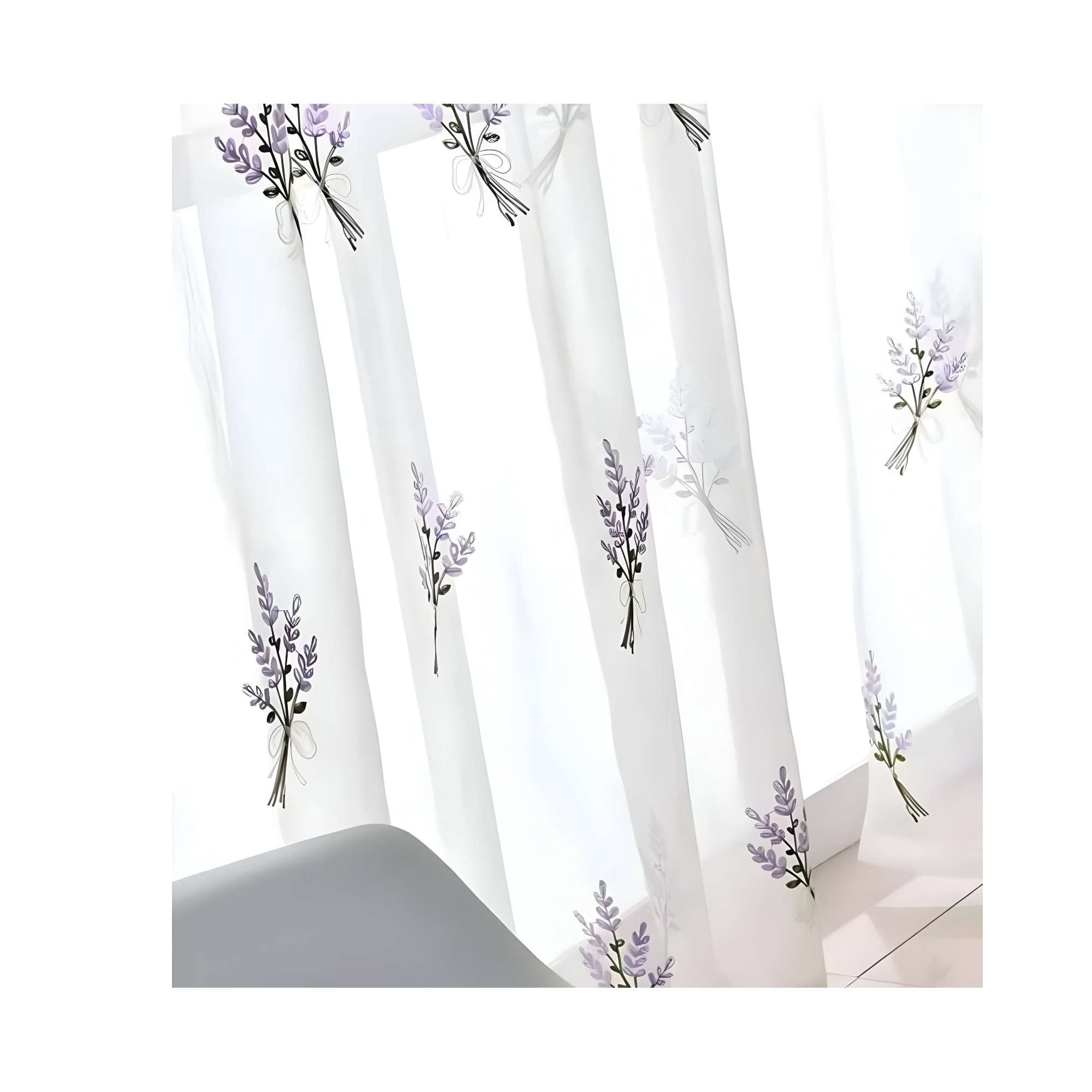 Genérico - Visillo Cortina Lavanda 140x230 Cm 2 Paños