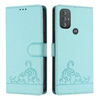 Funda Tipo Cartera Foxdock Para Motorola Moto G Power 2022 Con Soporte, Ranuras, Rfid, Diseño De Gato