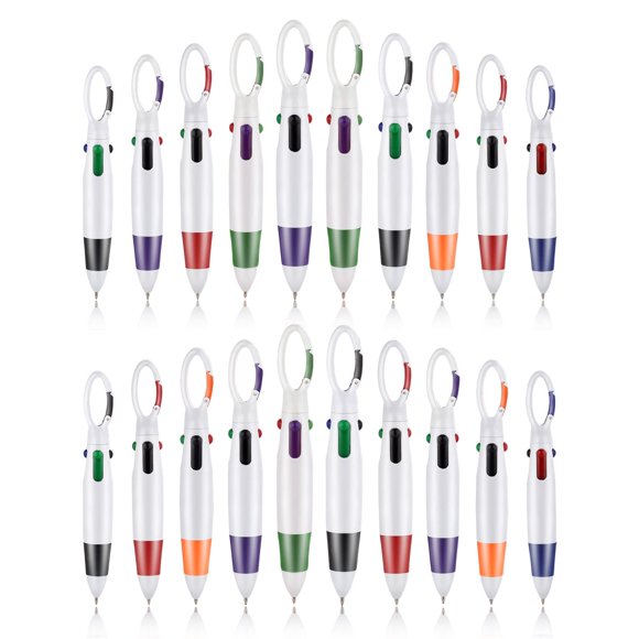 Bolígrafos retráctiles VideMundi, 20 unidades, 4 en 1, multicolor