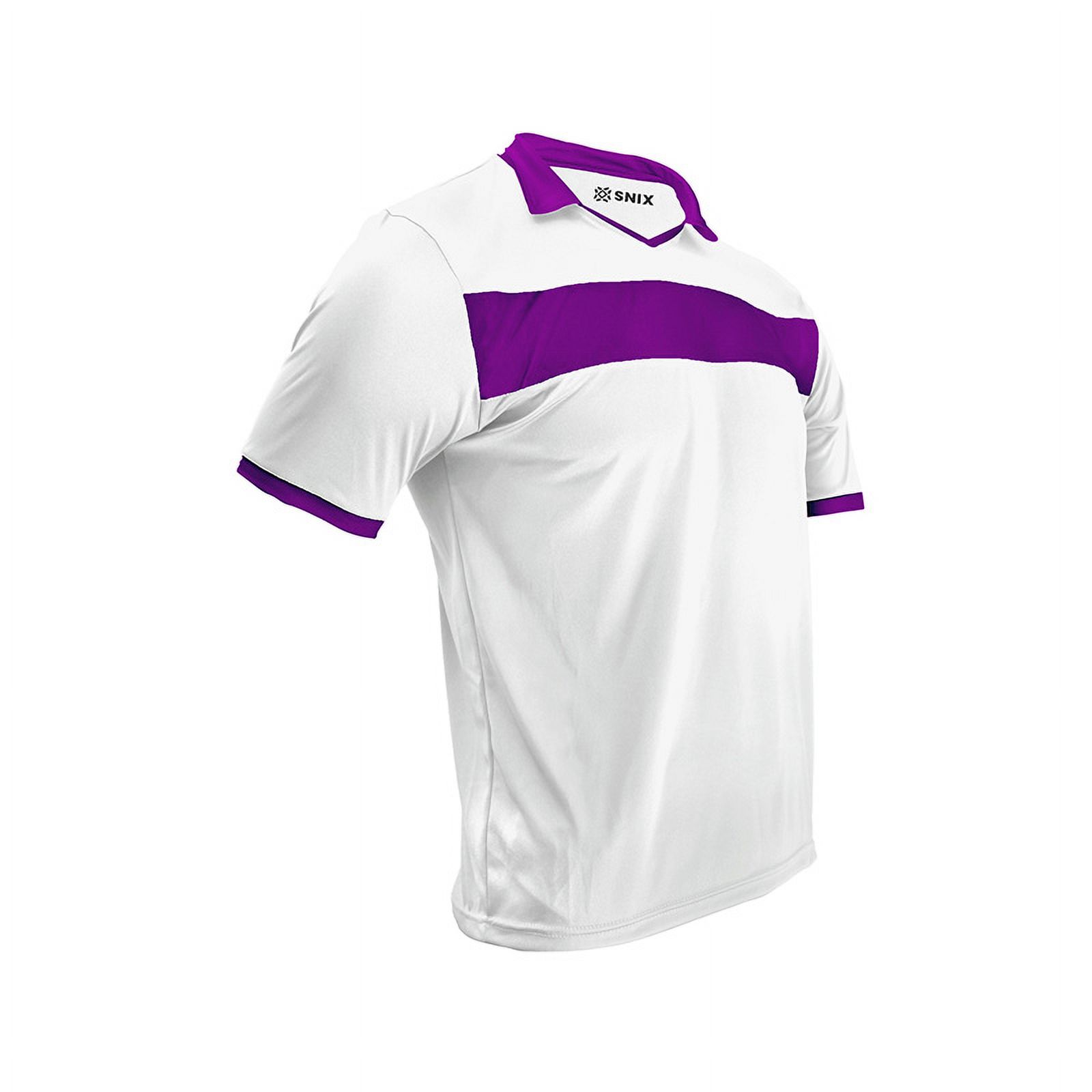 Snix - Polera De Futbol Infantil Zid Blanca Franja Morada Talla 8