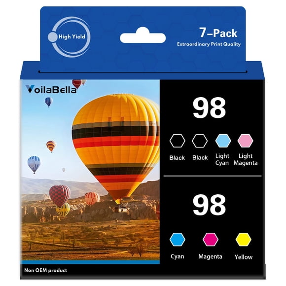 Cartucho de tinta VoilaBella 98 combo de 7 unidades de alto rendimiento