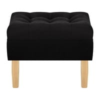 Bodevir - Pouf Wood 1C Felpa 05 Negro