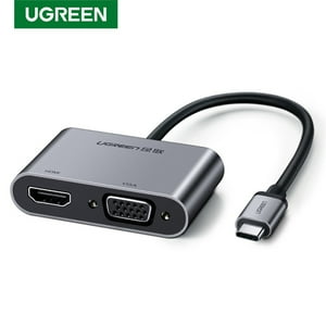 Ugreen - Convertidor De Video Usb-C M/ Hdmi 4K/30Hz H / Vga H 1920X1200P/60Hz + Pd In Blanco Cm162