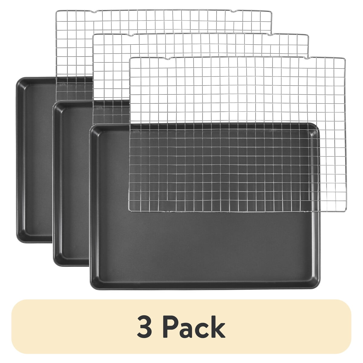 Set 3 Bandejas Wilton Bakeware Antiadherente Acero Inoxidable
