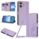 thumbnail image 1 of Funda Cartera Trébol para iPhone 16 con Ranuras Tarjetas y Carga Inalámbrica Morado claro, 1 of 6
