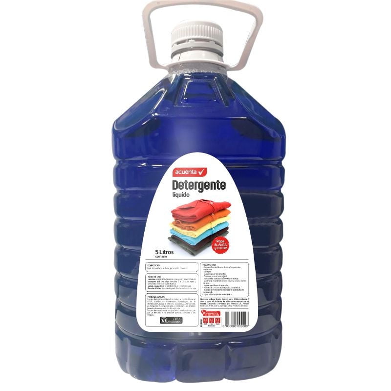 Detergente Líquido Ropa Blanca Y Color Bidón 5 L Acuenta