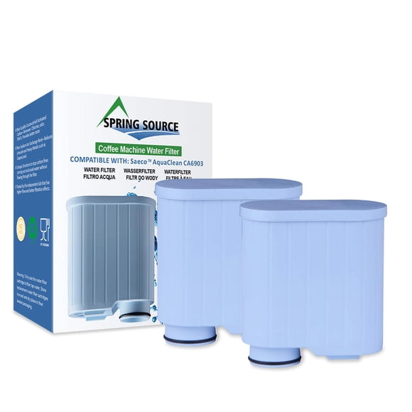 Filtro de agua de repuesto con fuente de resorte CMF009 para cafetera Philips Saeco AquaClean CA6903, paquete de 2 unidades