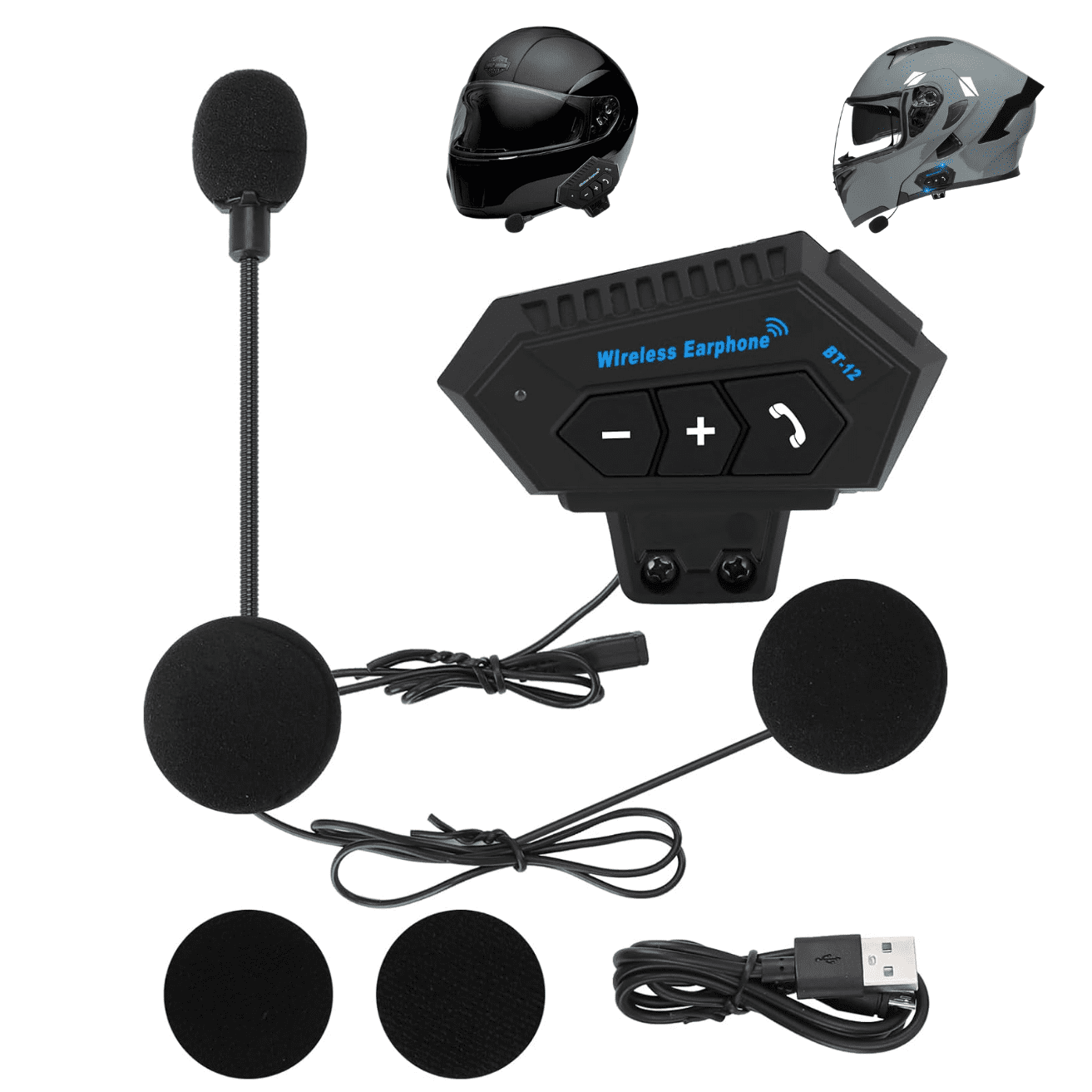Genérica - Intercomunicador Manos Libres Para Casco Auricular Bluetooth