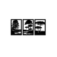 thumbnail image 1 of Set de 3 Cuadros Paisaje Árboles Araucarias Negro, 1 of 3