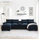 thumbnail image 2 of 123*55"Modern U-shaped Sectional Sofa with Console,Cup Holders and USB Charger,6 Seat Upholstered Symmetrical Indoor Furniture,Comfy Chenille Cloud Couch with Chaise for Living Room,Apartment,5 Colors, 2 of 3