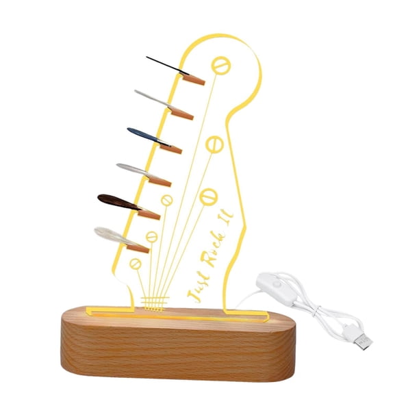 Soporte para púas de guitarra iluminado, acrílico, para exhibición de púas de guitarra, decoración para el hogar, estante luminoso para almacenamiento
