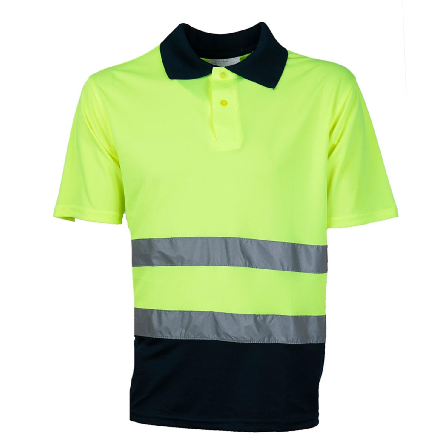 Jayson - Polera Alta Visibilidad Mc Cuello Camisero Amarillo Xxl