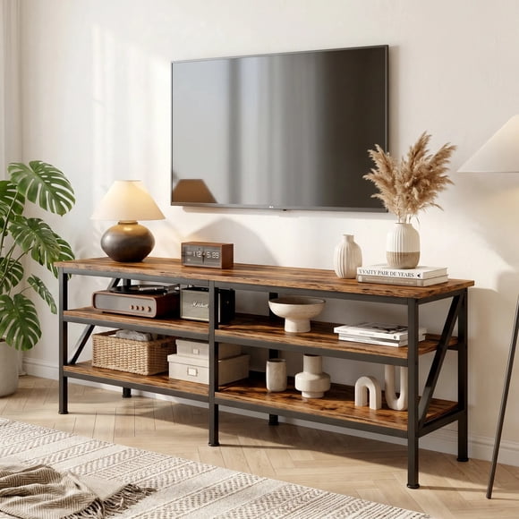 Rack Tv Mariana 140x40x51cm Tipo Estanteria Mulifuncional Marrón