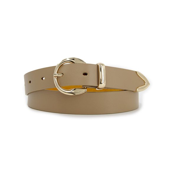Cinturón de mujer hebilla básica beige Talla Única