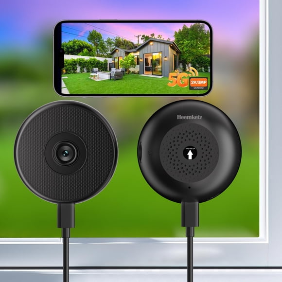 Cámara de Seguridad Heemketz 2K Wi‑Fi para Ventana – Pack de 2