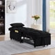thumbnail image 2 of 4 in1 Multi-Function Single Sofa Bed with Storage Pockets,Tufted Single Pull-out Sofa Bed with Adjustable Backrest and Pillows ,Convertible Chaise Lounge,Black, 2 of 3