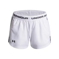 Pantalones Cortos Under Armour Tech Play Up Para Niñas, Blanco/Blanco/Negro