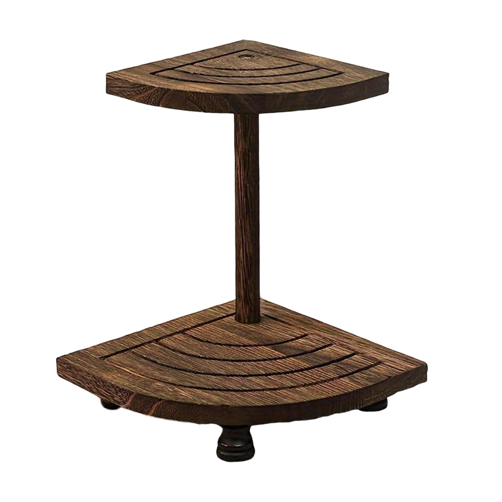 Magideal - Elevador De Madera De 2 Niveles Para Exhibir Bandejas De Baño, Organizador Decorativo De Estilo Rústico Que Ahorra Espacio, Regalo De Inauguración De