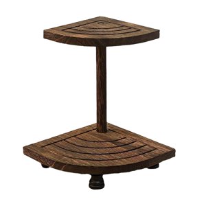 Magideal - Elevador De Madera De 2 Niveles Para Exhibir Bandejas De Baño, Organizador Decorativo De Estilo Rústico Que Ahorra Espacio, Regalo De Inauguración De