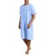 thumbnail image 4 of INSPIRE CHIC Camisones a Rayas para Hombre de Manga Corta con Botones Camisas de Dormir a Rayas Camisón L Azul Claro, 4 of 6