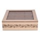 thumbnail image 1 of Caja De Té Mediana De Madera 9 Espacios Ramas Flores beige, 1 of 3