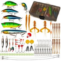 Ioensy - 80X Accesorios De Pesca Artificiales Con Caja Cebos De Pesca Para Lubina Carpa Lago