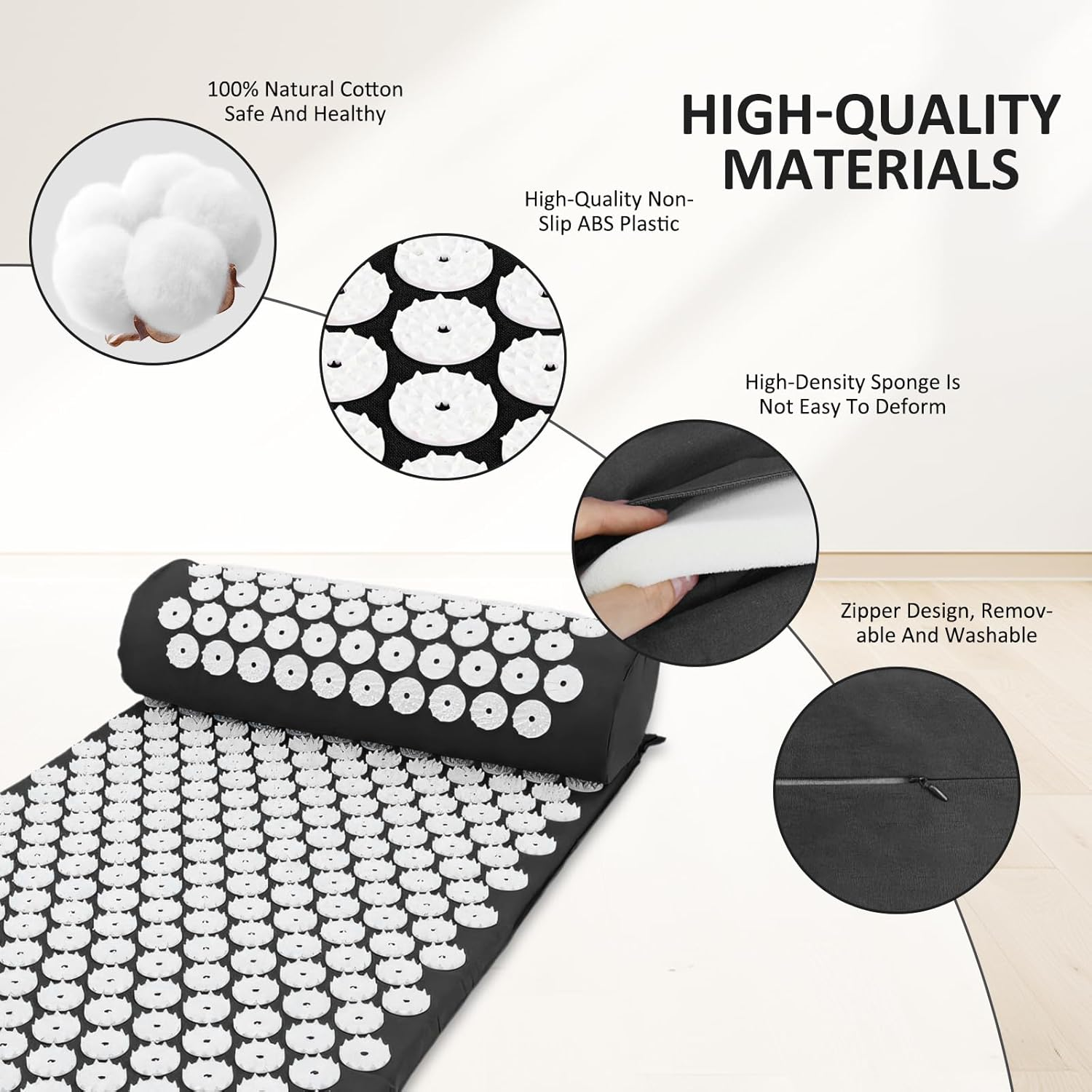 Movi - Alfombra 3 En 1, Yoga + Acupuntura+ Relajacion Muscular