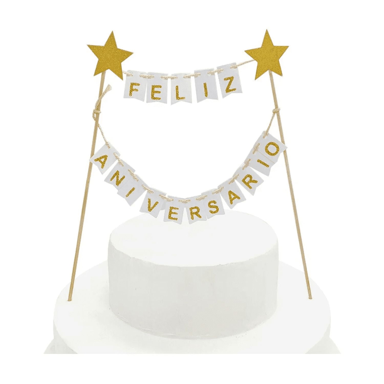 Genérico - Deco Torta Fa Banderines Blanco X1 Uni